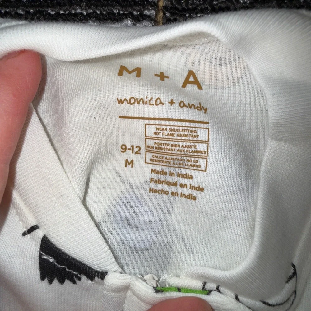Monica + Andy Coverall Bib Set Kids 9-12M New Halloween Spooky Squad Organic
